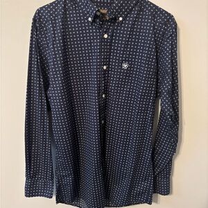 Ariat Men's Dark Blue Geometric Button Down Shirt